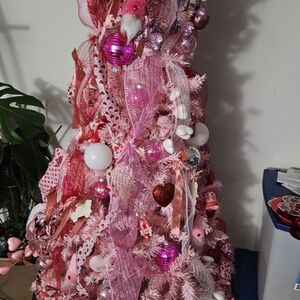 Pink Christmas Tree with Ornaments